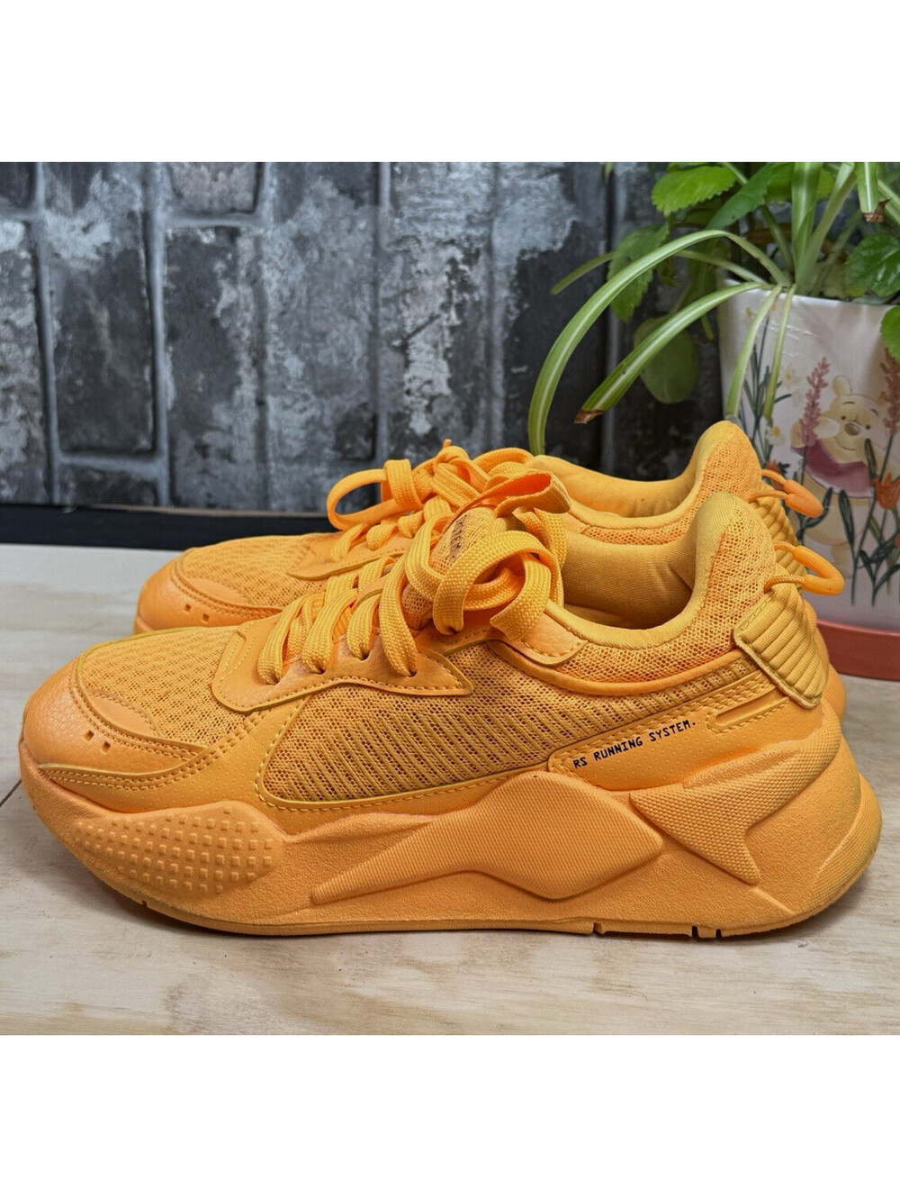 PUMA RS-X Orange Solid Low Top Lace-Up Mesh Athletic Sneaker 388925-01